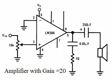 LM386 audio amplifier circuit