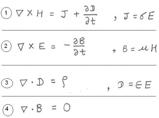 Maxwell electromagnetic equations