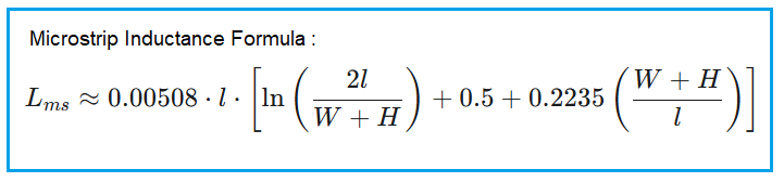 Microstrip Inductance Formula
