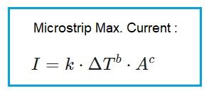 Microstrip max. current Formula