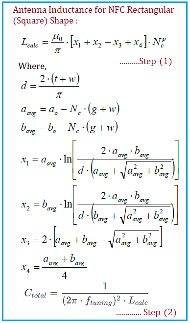 NFC rectangular antenna formula