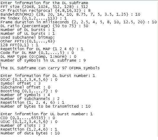 OFDMA matlab input image