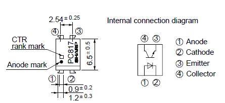 PC817 pin diagram