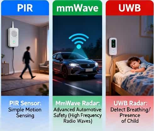 PIR vs mmwave radar vs UWB radar