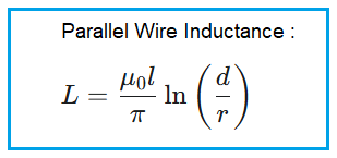 Parallel Wire Inductance Formula
