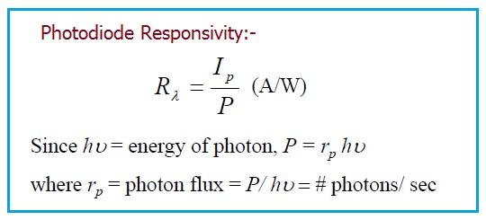Photodiode Responsivity formula