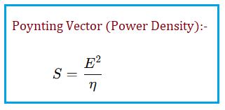 Poynting Vector Power Density Formula