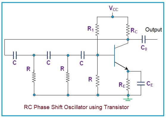 RC Phase Shift Oscillator Using BJT