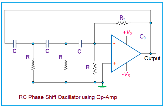 RC Phase Shift Oscillator Using Op-Amp