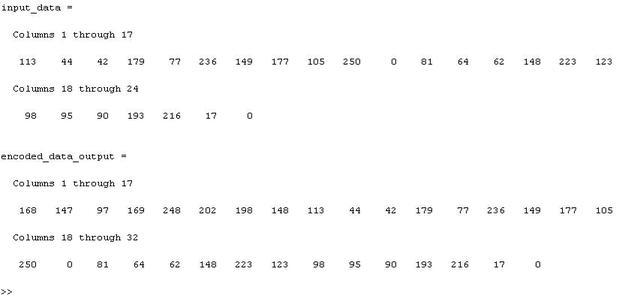 RS encoder input output
