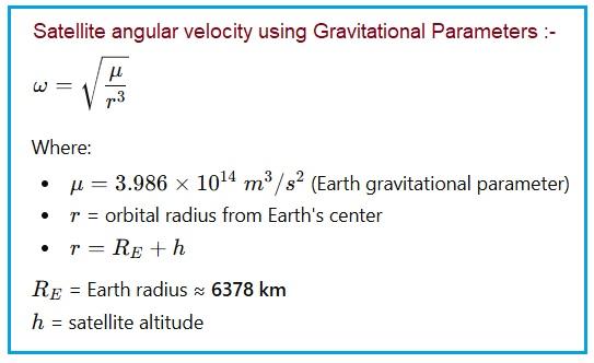 Satellite Angular Velocity formula using gravitational parameters