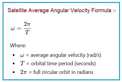 Satellite Angular Velocity Formula