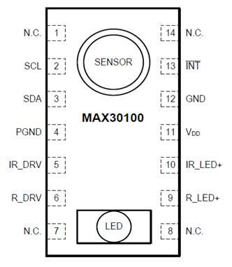 SpO2 sensor pin diagram MAX30100