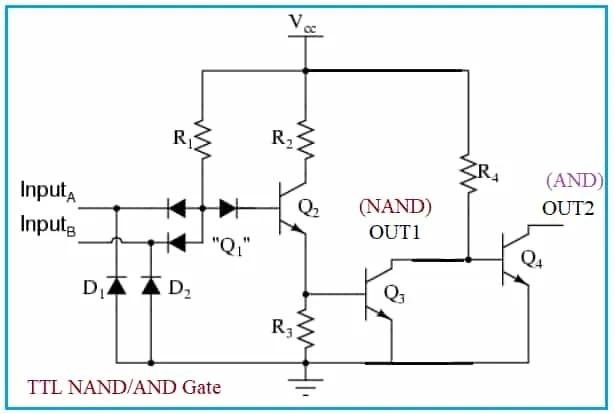TTL NAND,Inverter and AND logic gate