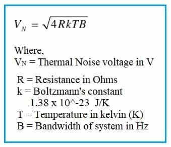 Thermal Noise Voltage Formula