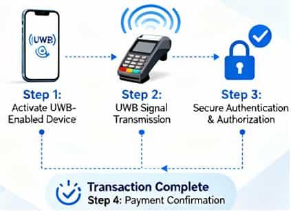 UWB based contactless to touchless payment