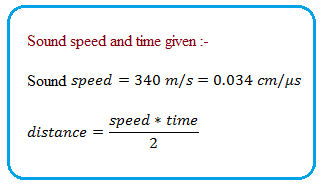 Ultrasonic sensor distance calculation formula