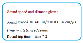 Ultrasonic sensor time calculation formula