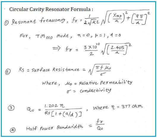 circular cavity resonator calculator