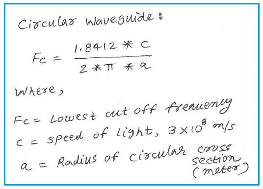 circular waveguide cutoff frequency