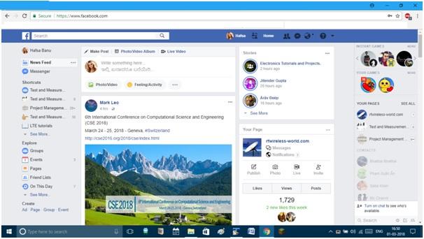 facebook web page