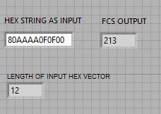 Frame Check Sequence labview vi front panel
