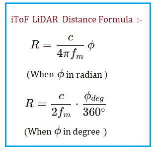Indirect ToF LiDAR Distance Formula