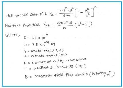 Magnetron calculator equation