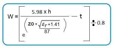 microstrip width formula