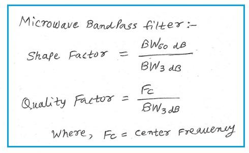 microwave BPF calculator equation