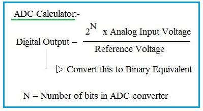 Adc Conversion Example ADC Calculator: Analog to Digital Converter | RF Wireless World