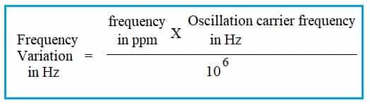 ppm formula to convert ppm to Hz
