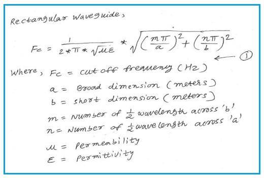 rectangular waveguide cut off frequency