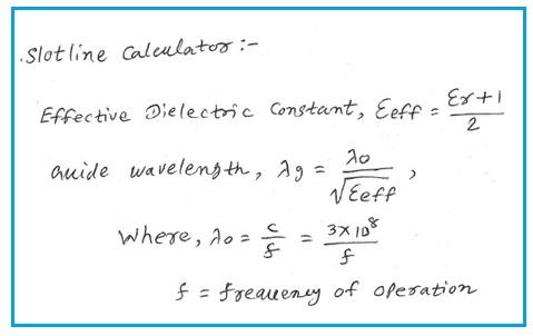 slotline calculator equation