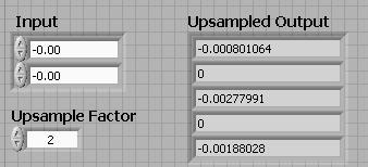 upsample labview vi front panel