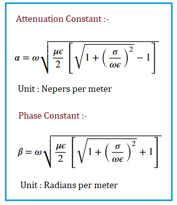 Attenuation Constant & Phase Constant Calculator