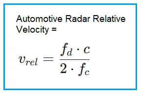 Automotive Radar Relative Velocity Calculator & Formula