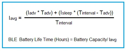 Bluetooth Low Energy (BLE) Battery Life Time Calculator