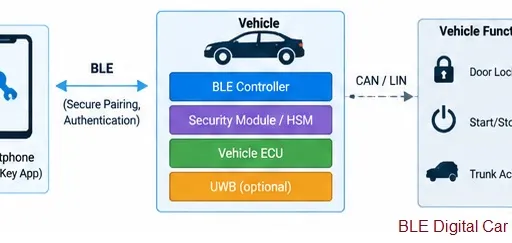 BLE Digital Car Keys: Architecture, Working, Benefits & Limitations