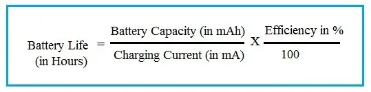 Battery Life Calculation Formula