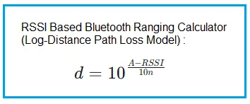 Bluetooth Range Formula as per RSSI