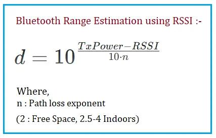 Bluetooth Range Estimation Calculator Using RSSI