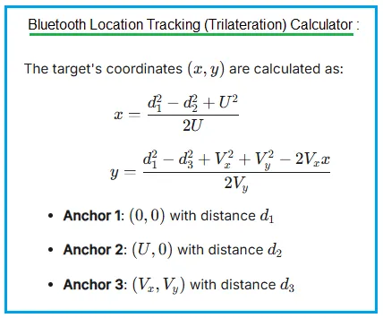 Bluetooth Trilateration Formula