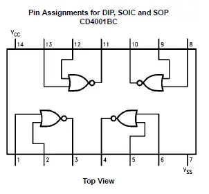 What is CD4001 NOR Gate IC? Pin Diagram and Applications