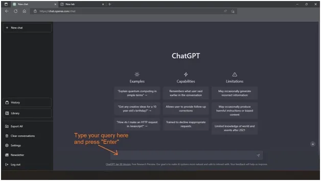 ChatGPT interactive screen