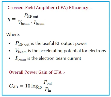Crossed Field Amplifier CFA Formula