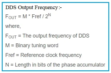 DDS Output Frequency Formula