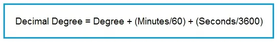 Decimal Degrees to Degrees Minutes Seconds Conversion Equation