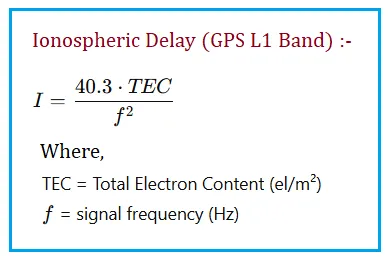 GPS Ionospheric Delay Formula