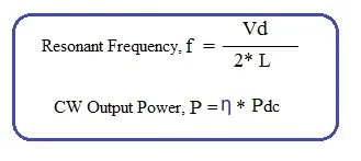 IMPATT Diode Calculator: Resonant Frequency and CW Power